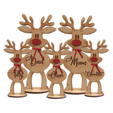 Personalized Name Freestanding Wooden Reindeer for Family