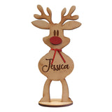 Personalized Name Freestanding Wooden Reindeer for Family