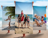 Personalized Beach Towel with Photo - Birthday Vacation Gift for Family Friends