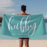 Honeymoon Mr. and Mrs. Beach Towels, Couple Pool Towel, Personalized Beach Towel, Wedding Newlywed Gift, Groom Bachelorette Gift