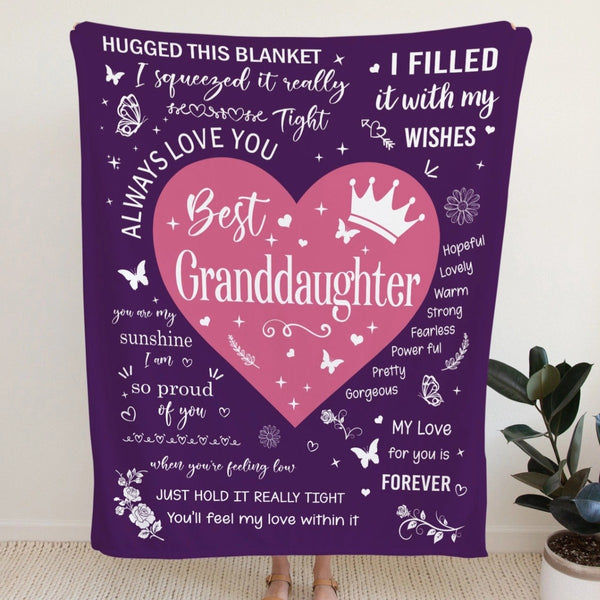 Best Granddaughter Blanket - Best Birthday Gifts for Granddaughter from Grandparents