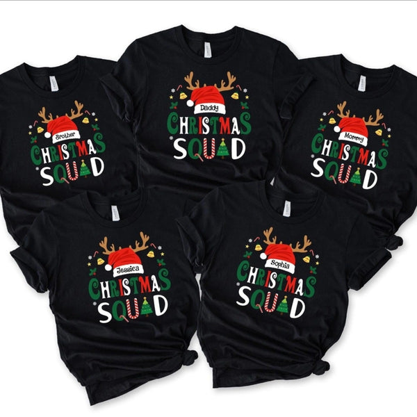 Christmas Squad Family Matching Shirt - Personalized Family Christmas Group Shirt - Unisex Christmas Family Shirt