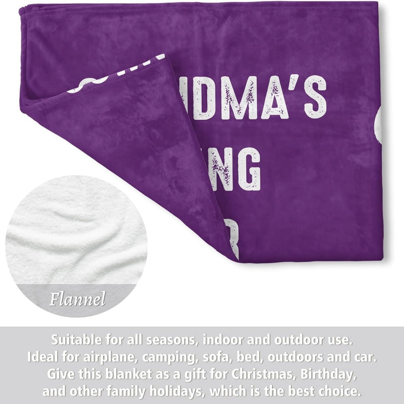 Grandma's Snoring Corner Blanket, Funny Gifts for Mom Grandma, Personalized Gifts for Mothers Day Birthday Christmas