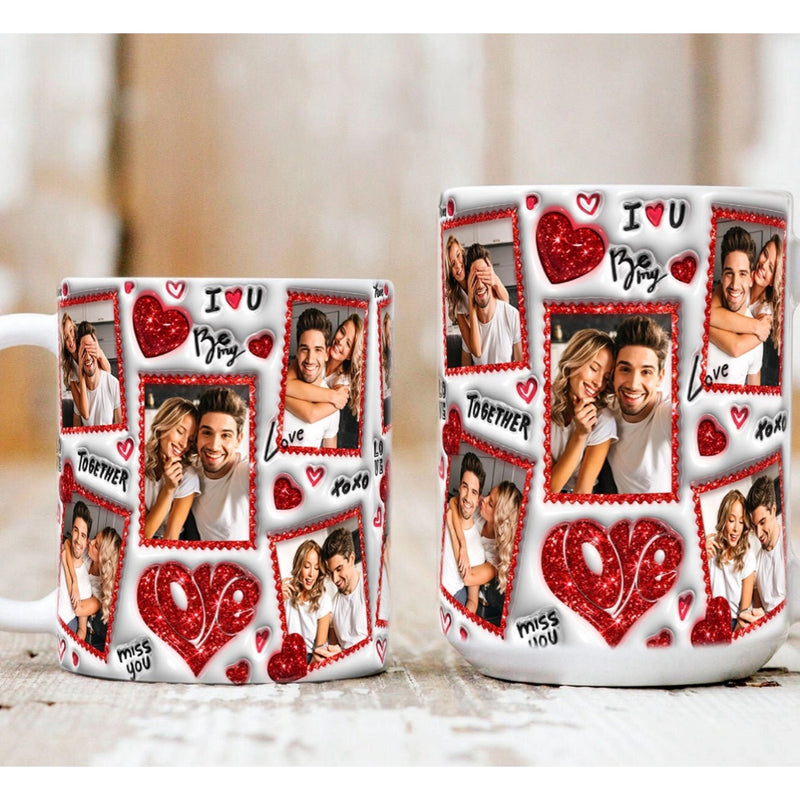 I Love You Mug - Personalized Photo 3D Inflated Valentine Mug - Valentine Gift for Couples Girlfriend Wife