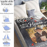 A Hug from Heaven - Custom Memorial Blanket with Photos for Loss of Loved One, in Loving Memory Personalized Sympathy Blanket for Loss of Dad Mom Husband Wife Friend, In Memory of Loved One Gifts