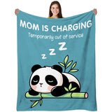 Mom is Charging Sloth Blanket, Funny Gifts for Mom Grandma Papa Grandpa Family, Personalized Gifts for Fathers Day Mothers Day Birthday Christmas