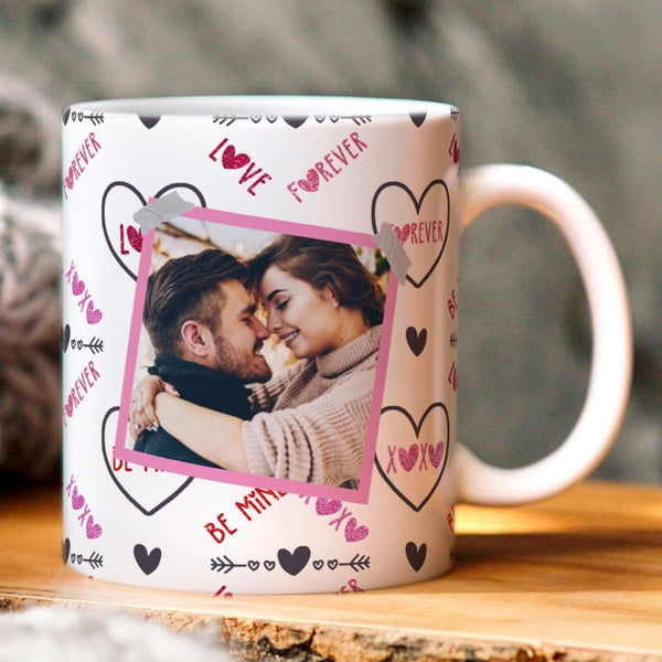 I Love You Forever Mug - Personalized Photo Valentine Mug - Valentine Gift for Couples Girlfriend Wife