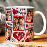 I Love You Mug - Personalized Photo 3D Inflated Valentine Mug - Valentine Gift for Couples Girlfriend Wife