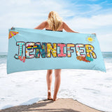 Personalized Name Beach Towel Bath Towel Pool Towel