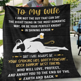 To My Wife Love You Annoy You to the End of the Earth and Back - Romantic Blanket Gift for Soulmate, Wife, Girlfriend, Anniversary, Birthday