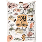 Mom Daily Affirmations Blanket - New Mom Gifts for Women  - New Mom Postpartum/Gender Reveal Gifts, Gifts for New Mom Girl Mom Boy Mom