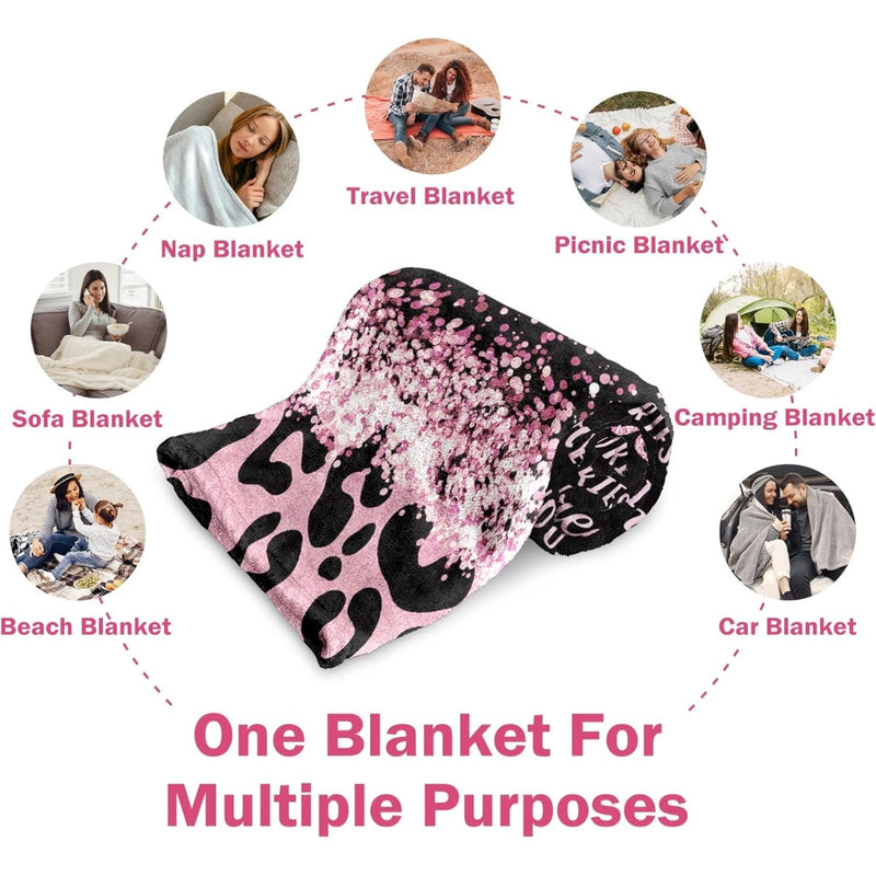 Customizable Birthday Gifts for Her- 50 and Fabulous Flannel Blanket- 50 Years Old Gifts for Women, 50th Birthday Gifts for Women, Friends, Mom, Wife, Aunt, Sister