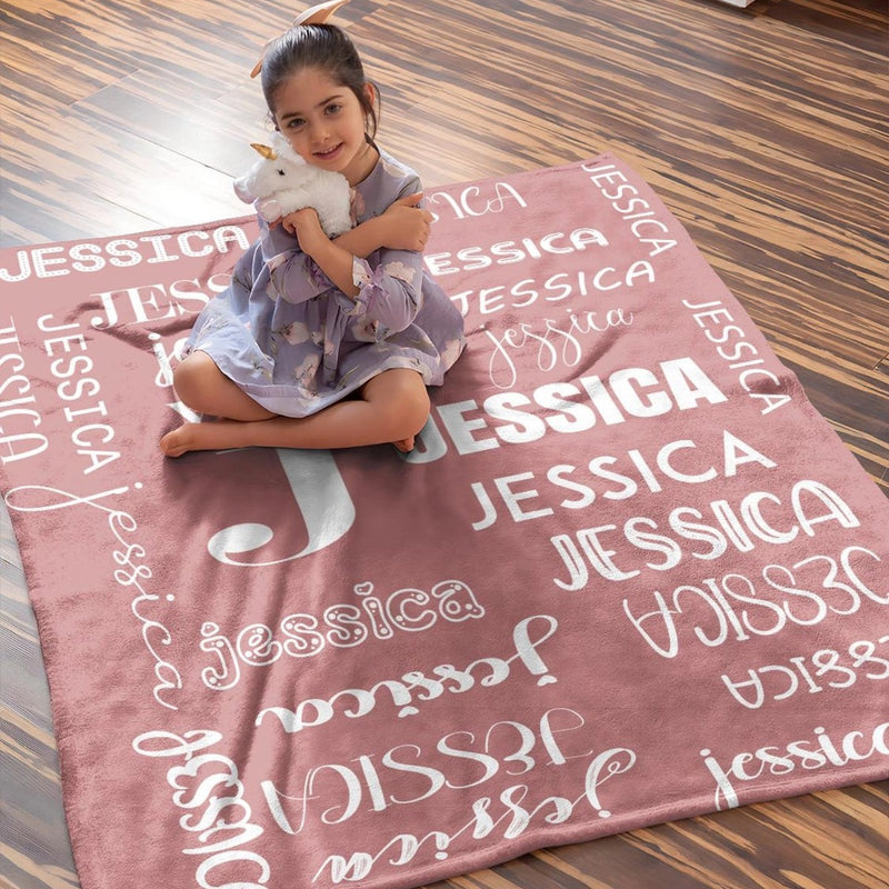 Personalized Name Blanket for Kids - Unique Birthday Gift for Kids Girls Boys and Adults