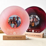 Personalized Vinyl Record with Photo  - Acrylic Song Plaque - Romantic Birthday Valentine's Day Wedding Anniversary Gift for Couples Wife Husband Boyfriend Girlfriend