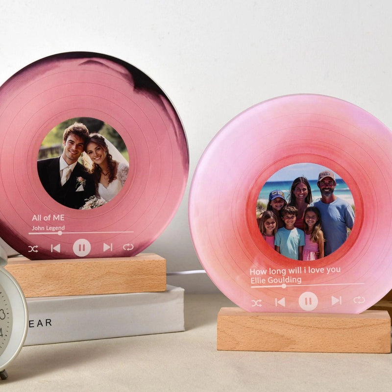 Personalized Vinyl Record with Photo  - Acrylic Song Plaque - Romantic Birthday Valentine's Day Wedding Anniversary Gift for Couples Wife Husband Boyfriend Girlfriend