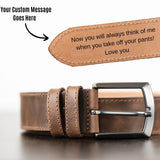 Personalized Handmade Leather Belt - Unique Anniversary Gift for Husband - Father’s Day Gift for Daddy - Custom Romantic Gift for Boyfriend