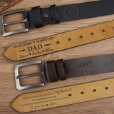 Personalized Leather Belt with Engraved Custom Message and Initial -Birthday Father’s Day Gift for Daddy - Funny Anniversary Gift for Husband from Wife - Custom Romantic Valentine Gift for Boyfriend Fiancé