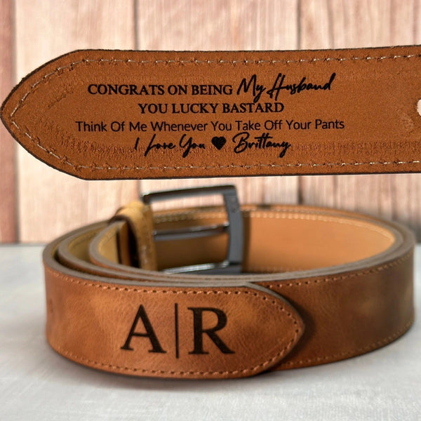 Personalized Handmade Leather Belt - Unique Anniversary Gift for Husband - Father’s Day Gift for Daddy - Custom Romantic Gift for Boyfriend