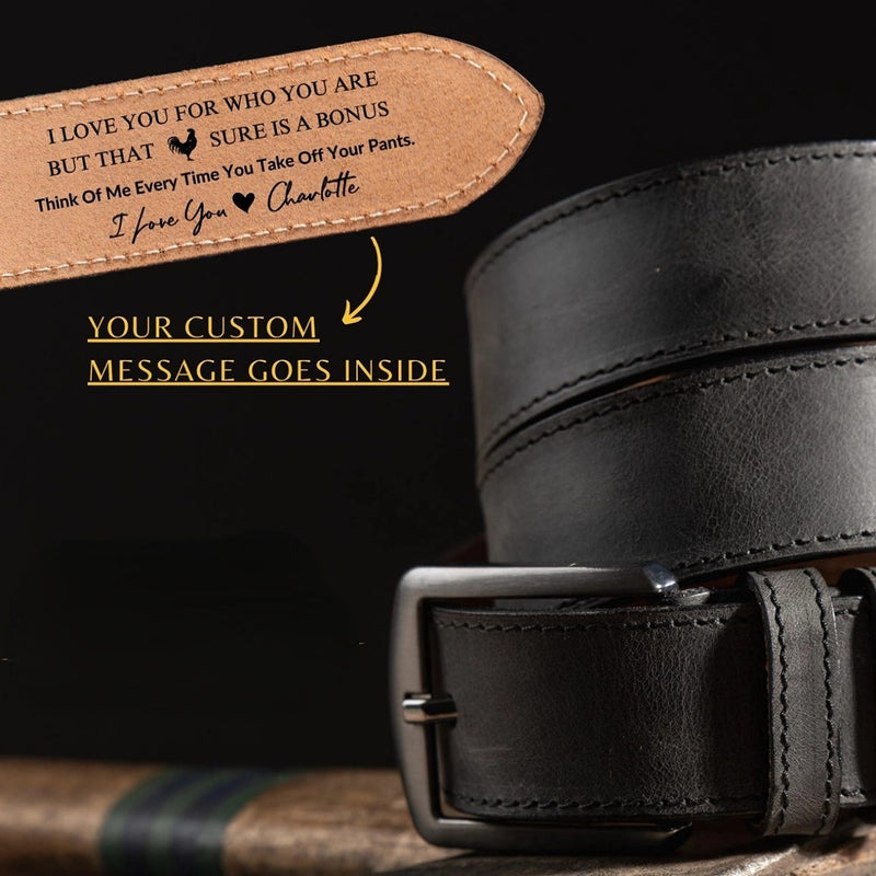 Personalized Handmade Leather Belt - Unique Anniversary Gift for Husband - Father’s Day Gift for Daddy - Custom Romantic Gift for Boyfriend