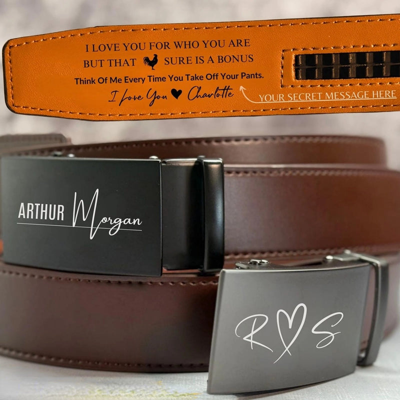 Personalized Handmade Leather Belt - Unique Anniversary Gift for Husband - Father’s Day Gift for Daddy - Custom Romantic Gift for Boyfriend