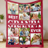 Best Grandpa Grandma Ever - Personalized Photo Blanket for Grandpa Grandma Dad Mom - Custom Photo Gift for Grandparents Birthday Fathers Day Mothers Day