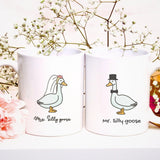 Mrs Mr Silly Goose - Funny Mug for Couples- Bride to be Husband to be Gift for Newlywed Engaged Couples