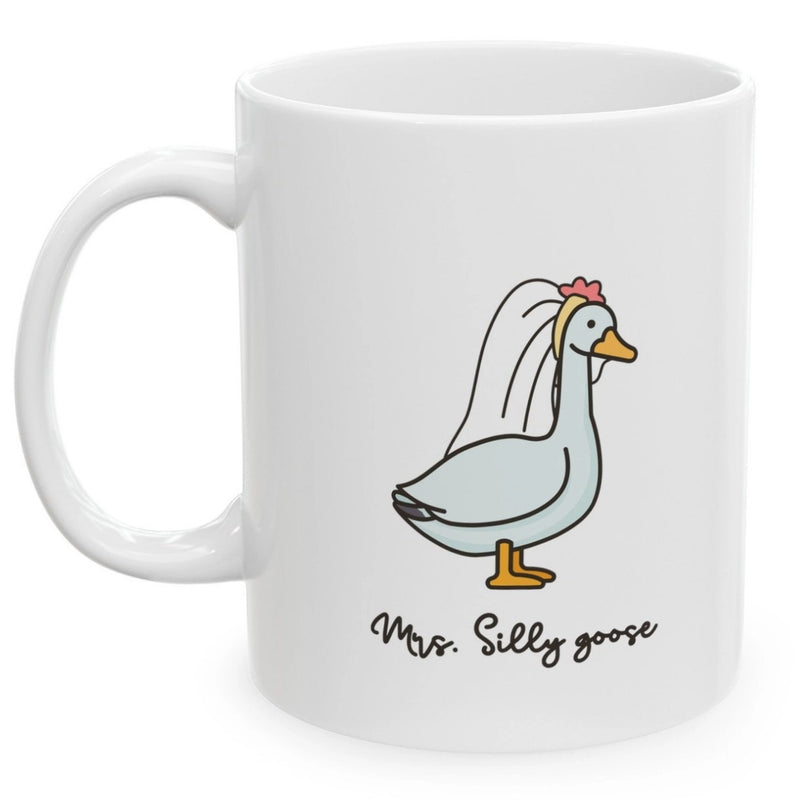 Mrs Mr Silly Goose - Funny Mug for Couples- Bride to be Husband to be Gift for Newlywed Engaged Couples