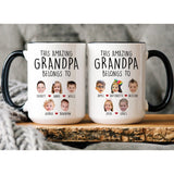 This Amazing Grandpa Grandma Belongs to Grandkids Mug - Personalized Kids Photo Mug for Grandpa from Grandkids Daughter Son - Unique Custom Gift For Father's Day Birthday