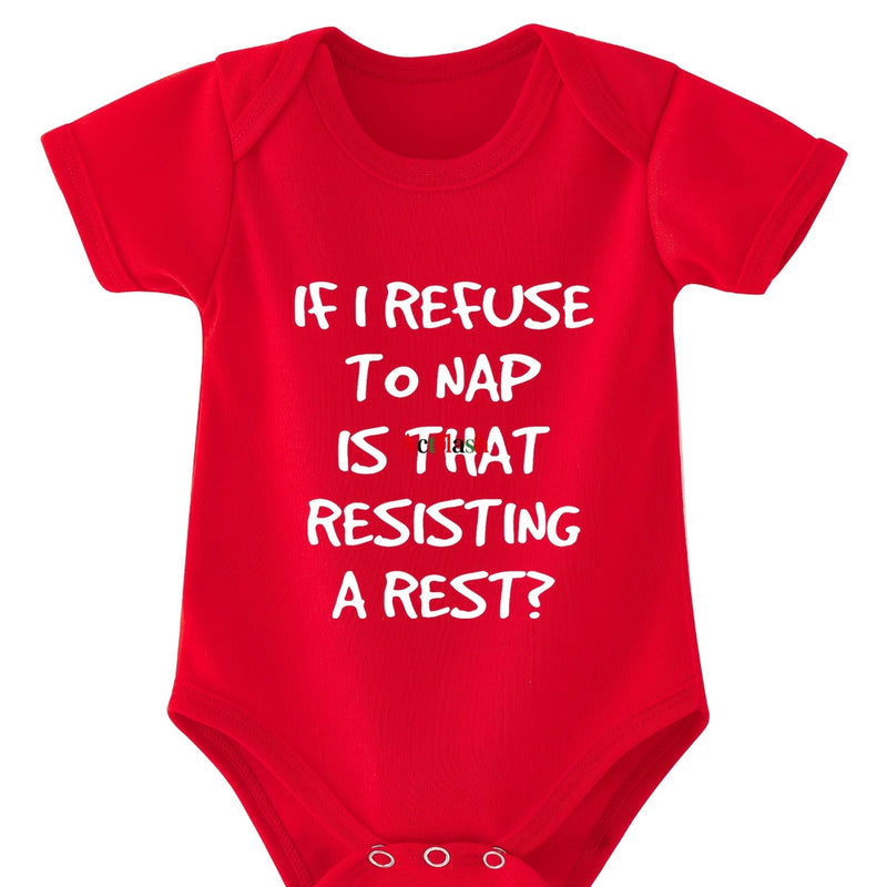 If I Decline to Take a Nap, Does That Mean I'M Opposing Rest - Adorable Baby Bodysuit - Soft Polyester, Short Sleeve, Round Neck Romper for Newborns & Toddlers