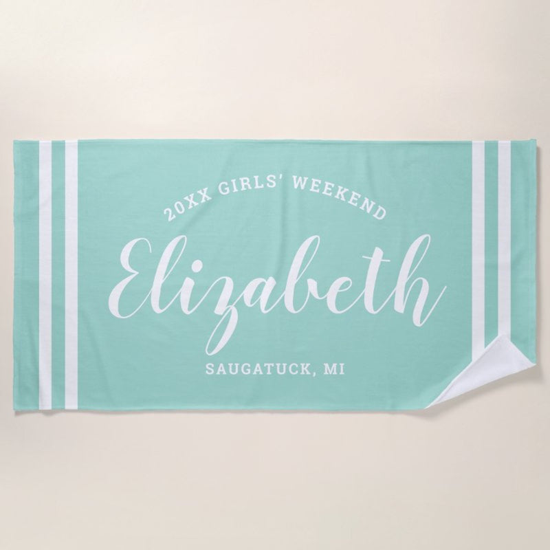 Personalized Name Beach Towel Bath Towel Pool Towel