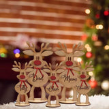 Personalized Name Freestanding Wooden Reindeer for Family