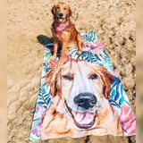 Personalized Beach Towel with Photo - Birthday Vacation Gift for Family Friends