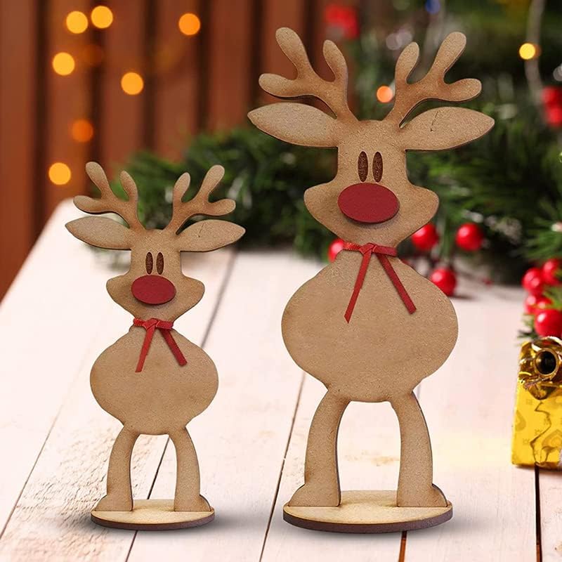 Personalized Name Freestanding Wooden Reindeer for Family