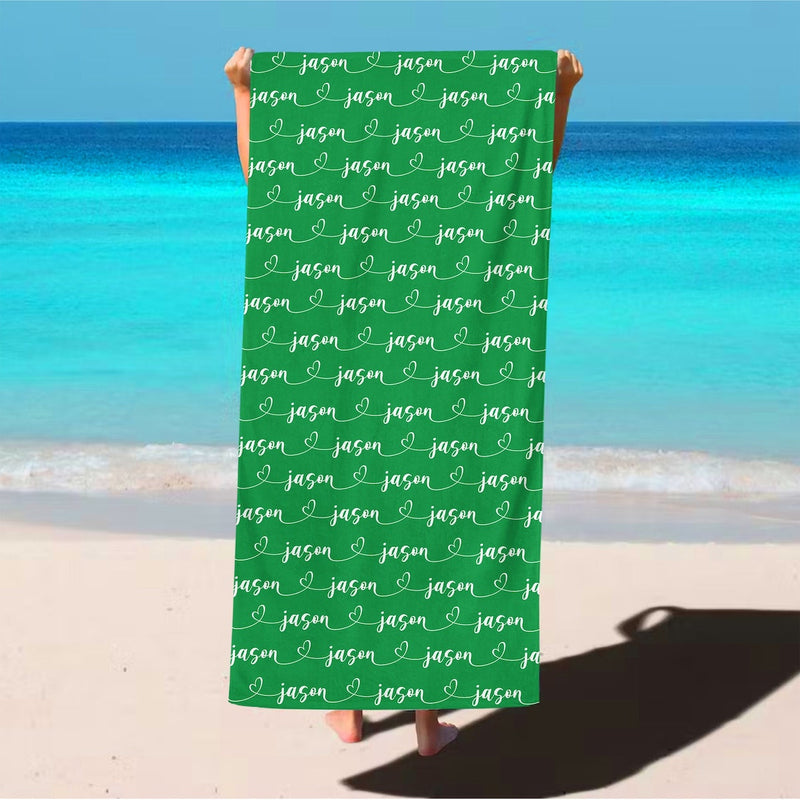 Personalized Name Beach Towel,Custom Gift for Girls Beach Trip,Summer Vacation,Kids Beach Towel,Pool Towel