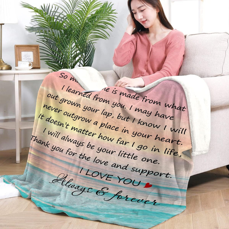 I Love You Mom - Love Blanket for Mom from Daughter Son - Birthday Gifts for Mom Grandma