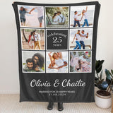 Personalized Blanket with Photos - Romantic Anniversary Birthday Valentine's Day Engagement Wedding Gifts for Wife Husband Girlfriend Boyfriend