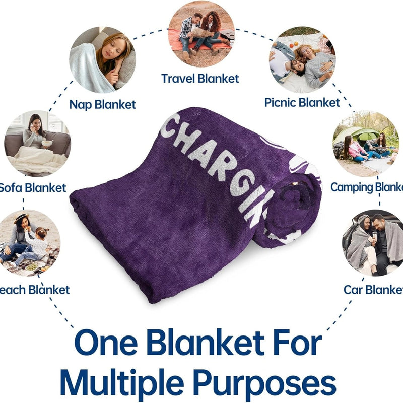 Mom is Charging Sloth Blanket, Funny Gifts for Mom Grandma Papa Grandpa Family, Personalized Gifts for Fathers Day Mothers Day Birthday Christmas