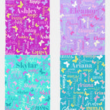 Butterflies Custom Name Blanket