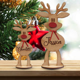 Personalized Name Freestanding Wooden Reindeer for Family