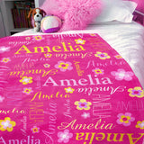 Butterflies Custom Name Blanket