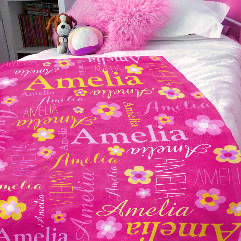 Butterflies Custom Name Blanket