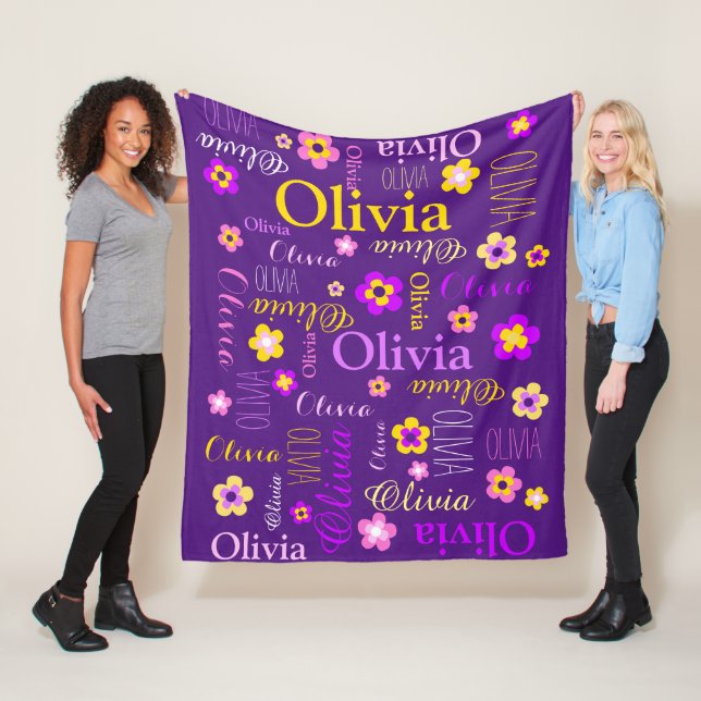 Butterflies Custom Name Blanket