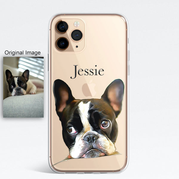 Custom Pet Portrait Phone Case - Gift for dog lover, Dog gift ideas , Dog loss gift