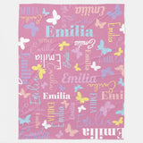 Butterflies Custom Name Blanket