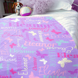 Butterflies Custom Name Blanket