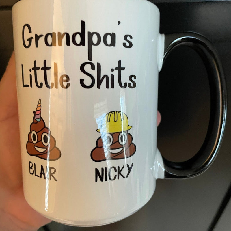 Daddy's Little Turds - Personalized Mug For Dad Grandpa - Funny Father's Day Birthday Gift