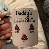 Daddy's Little Turds - Personalized Mug For Dad Grandpa - Funny Father's Day Birthday Gift