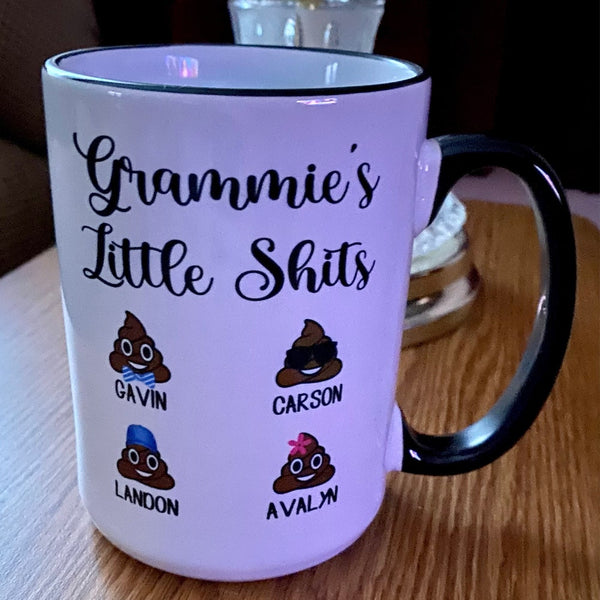 Mommy's Little Shits - Personalized Mug For Mom Grandma - Funny Mother's Day Birthday Gift