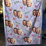 Custom Photo Besties Blanket, Personalized Best Friends Blanket, Custom Name Blanket, Best Friend Besties BFF Gift