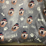 Custom Dog Cat Blanket, Personalized Blanket with Pet Photo and Text, Perfect Gift for Pet Owners